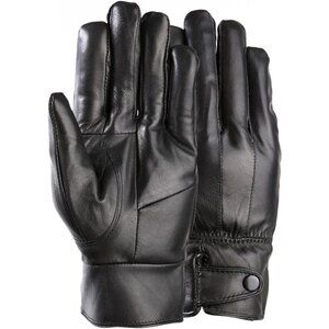 Men's Black Winter Full finger Sheep Skin Lined Driving Genuine Leather Gloves